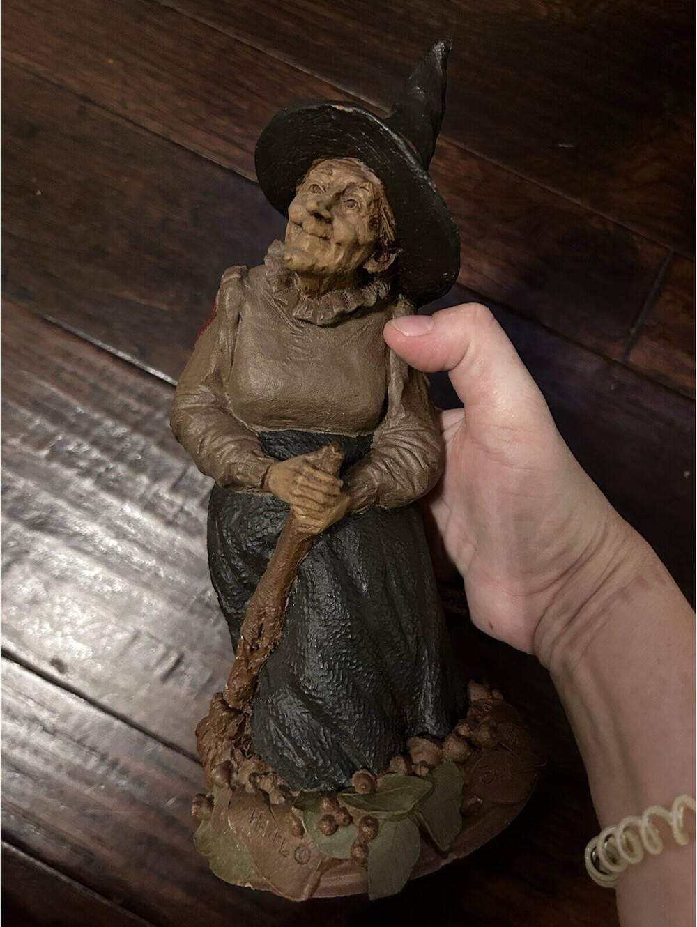 Vtg Tom Clark Cairn Studio Hazel Witch Gnome Halloween Figurine Signed 9"